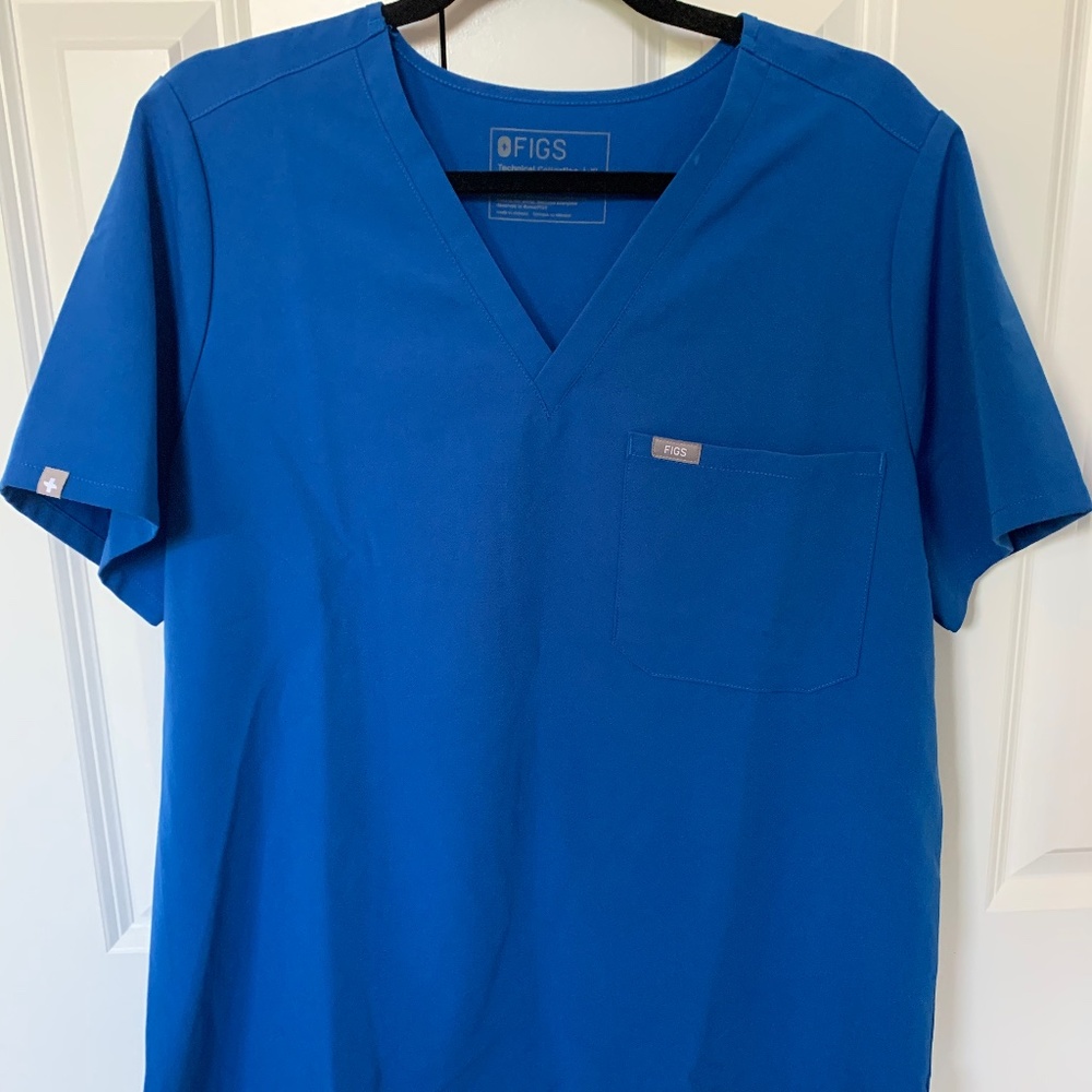 FIGS One-Pocket Scrub Top, Royal Blue, Size (XL)